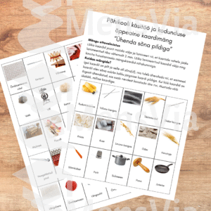Põhikooli käsitöö ja kodunduse õppeaine kaardimäng "Ühenda sõna pildiga" PDF-fail